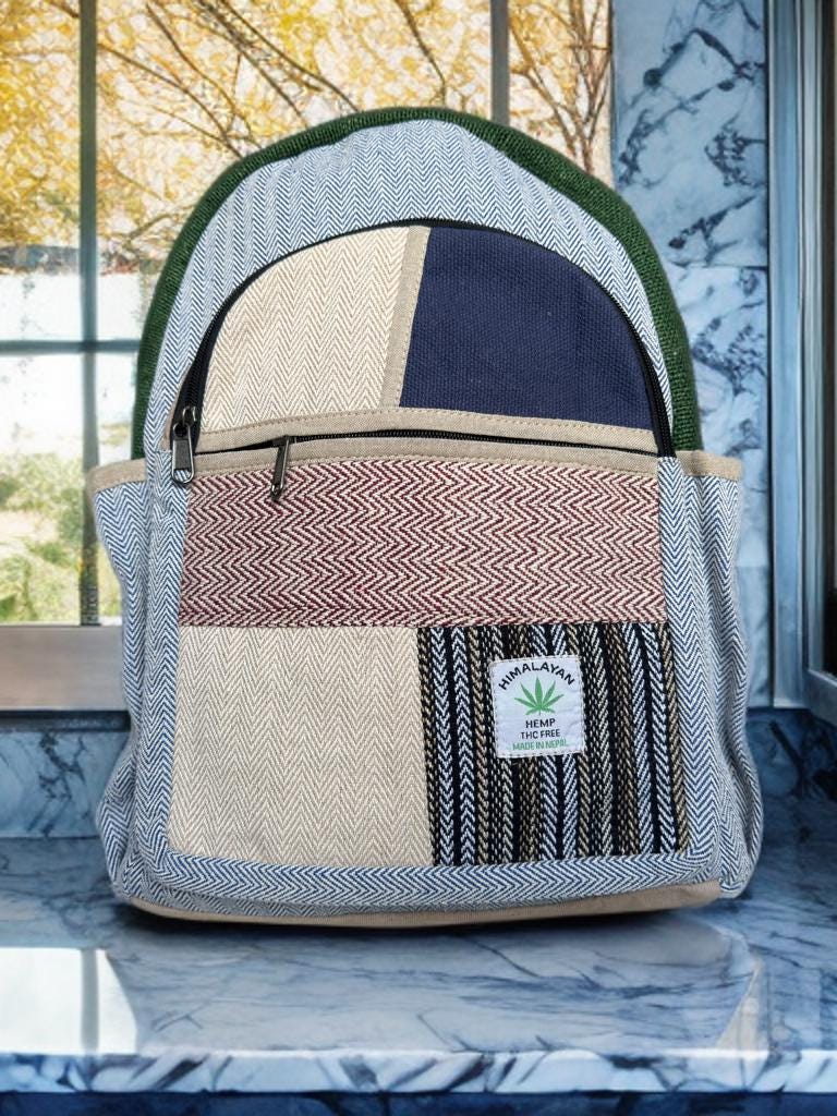 Hemp Backpack, Eco Friendly Handmade Rucksack, Sustainable Travel Bag, Unisex Everyday Pack