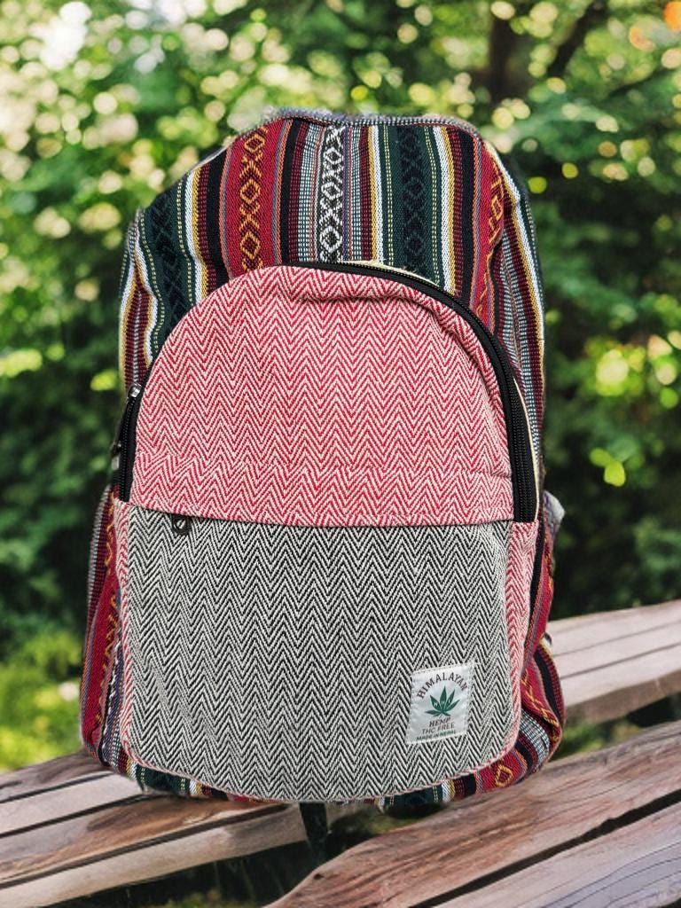 Hemp Backpack, Eco Friendly Handmade Rucksack, Sustainable Travel Bag, Unisex Everyday Pack