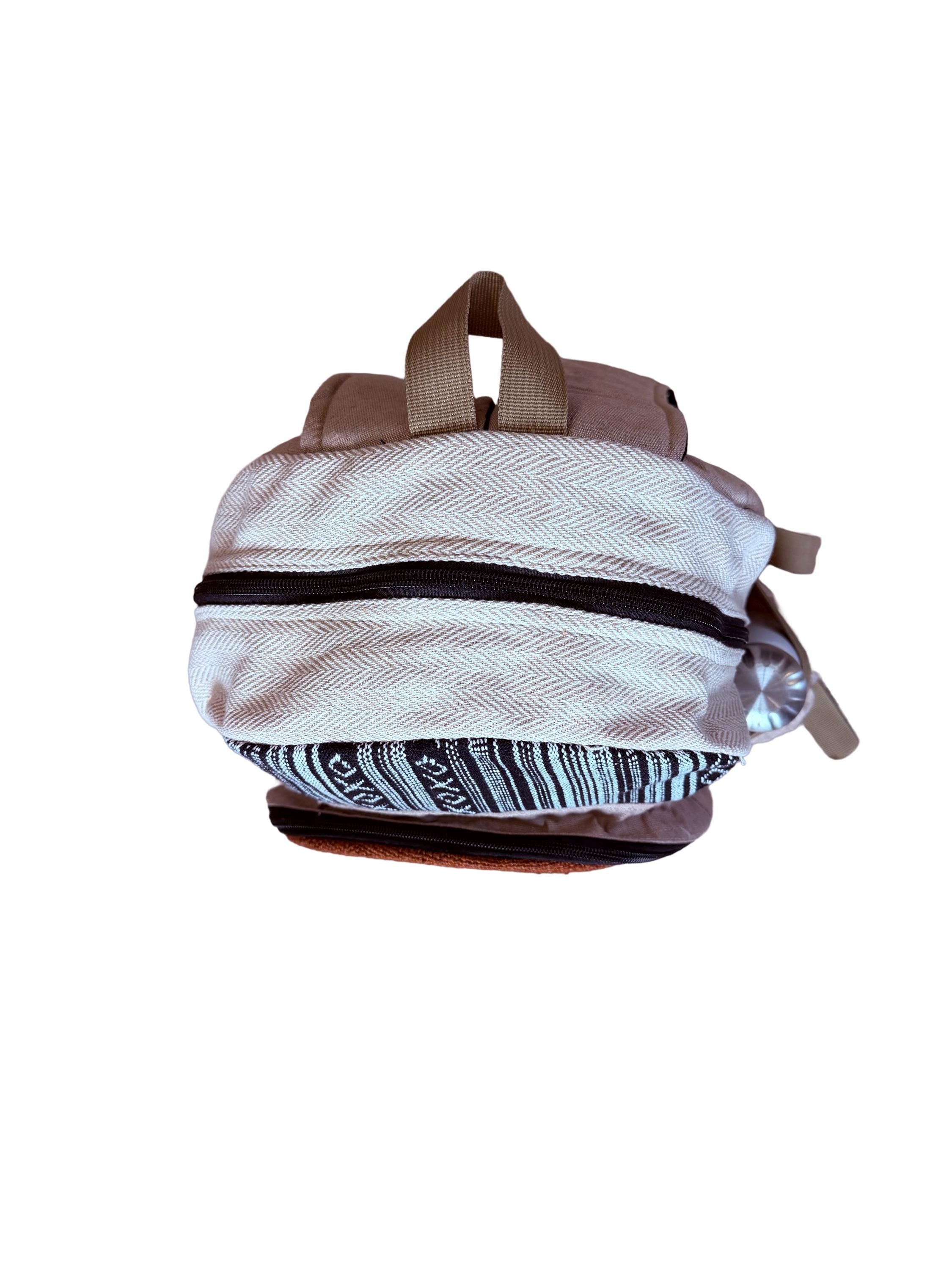 Hemp Backpack, Eco Friendly Handmade Rucksack, Sustainable Travel Bag, Unisex Everyday Pack