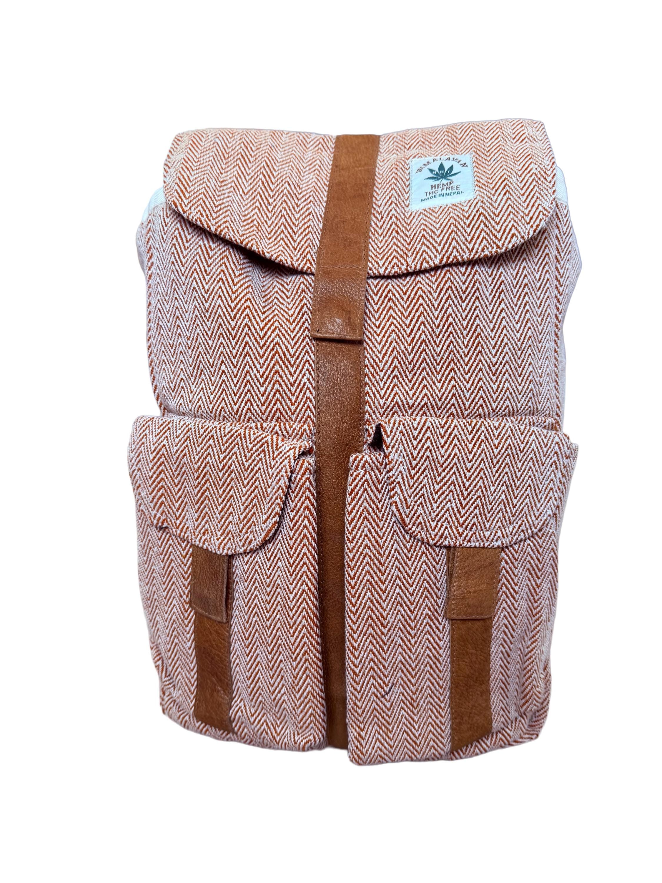 Hemp Backpack, Eco Friendly Handmade Rucksack, Sustainable Travel Bag, Unisex Everyday Pack