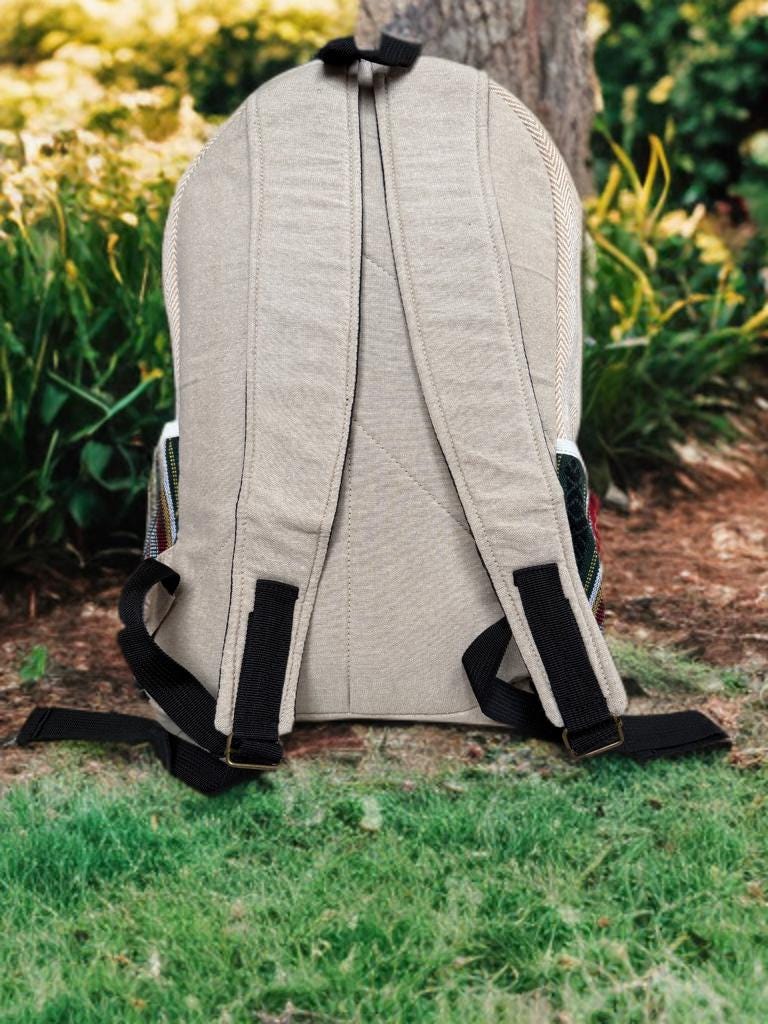Hemp Backpack, Eco Friendly Handmade Rucksack, Sustainable Travel Bag, Unisex Everyday Pack