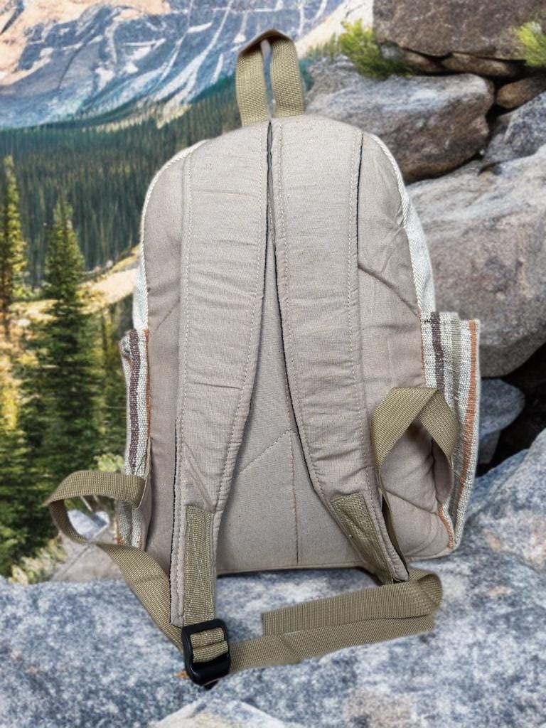 Hemp Backpack, Eco Friendly Handmade Rucksack, Sustainable Travel Bag, Unisex Everyday Pack