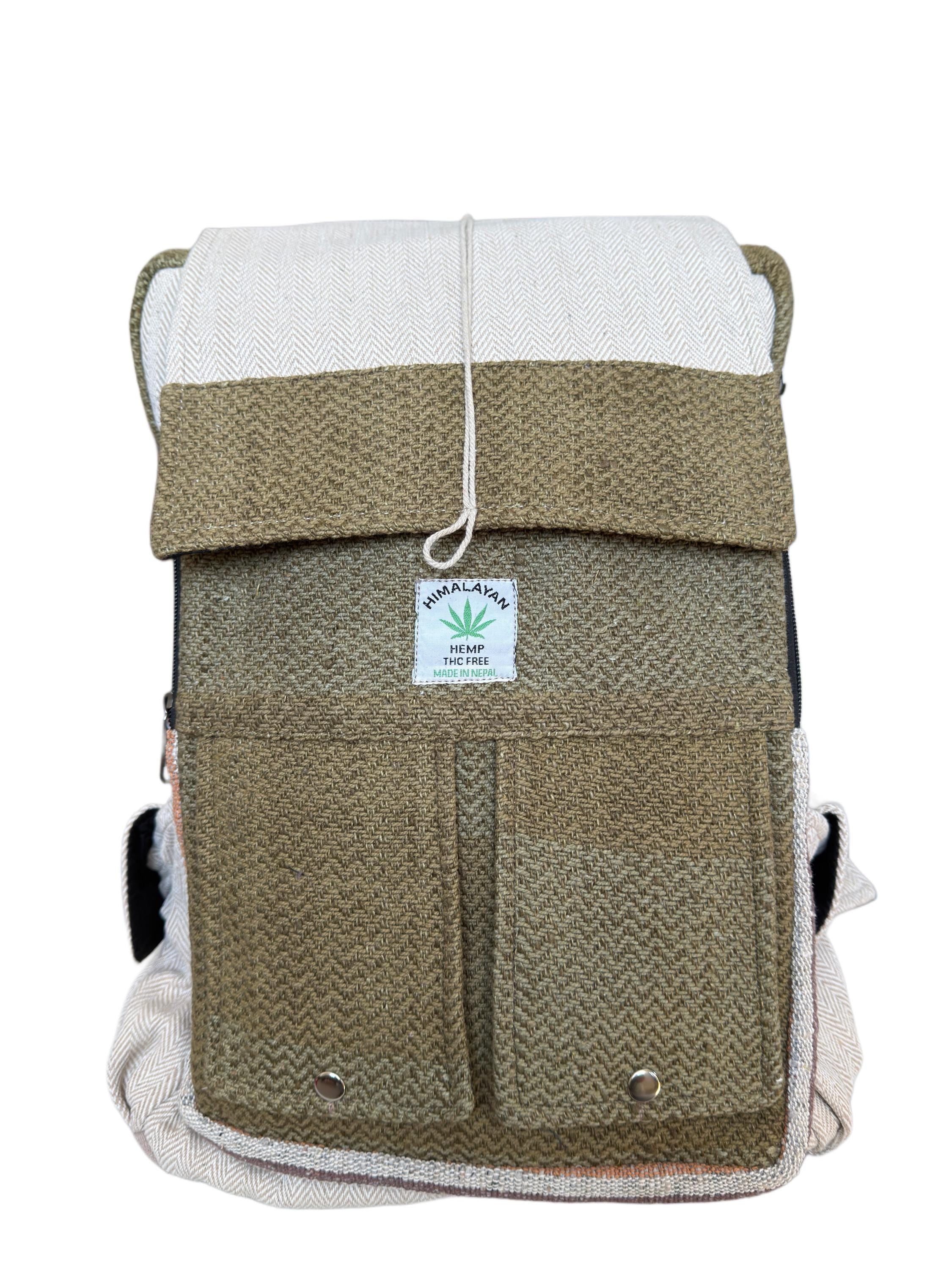 Hemp Backpack, Eco Friendly Handmade Rucksack, Sustainable Travel Bag, Unisex Everyday Pack