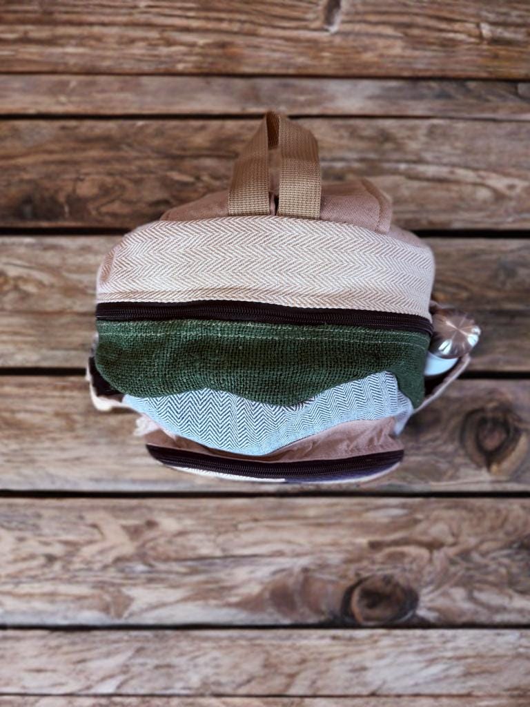 Hemp Backpack, Eco Friendly Handmade Rucksack, Sustainable Travel Bag, Unisex Everyday Pack