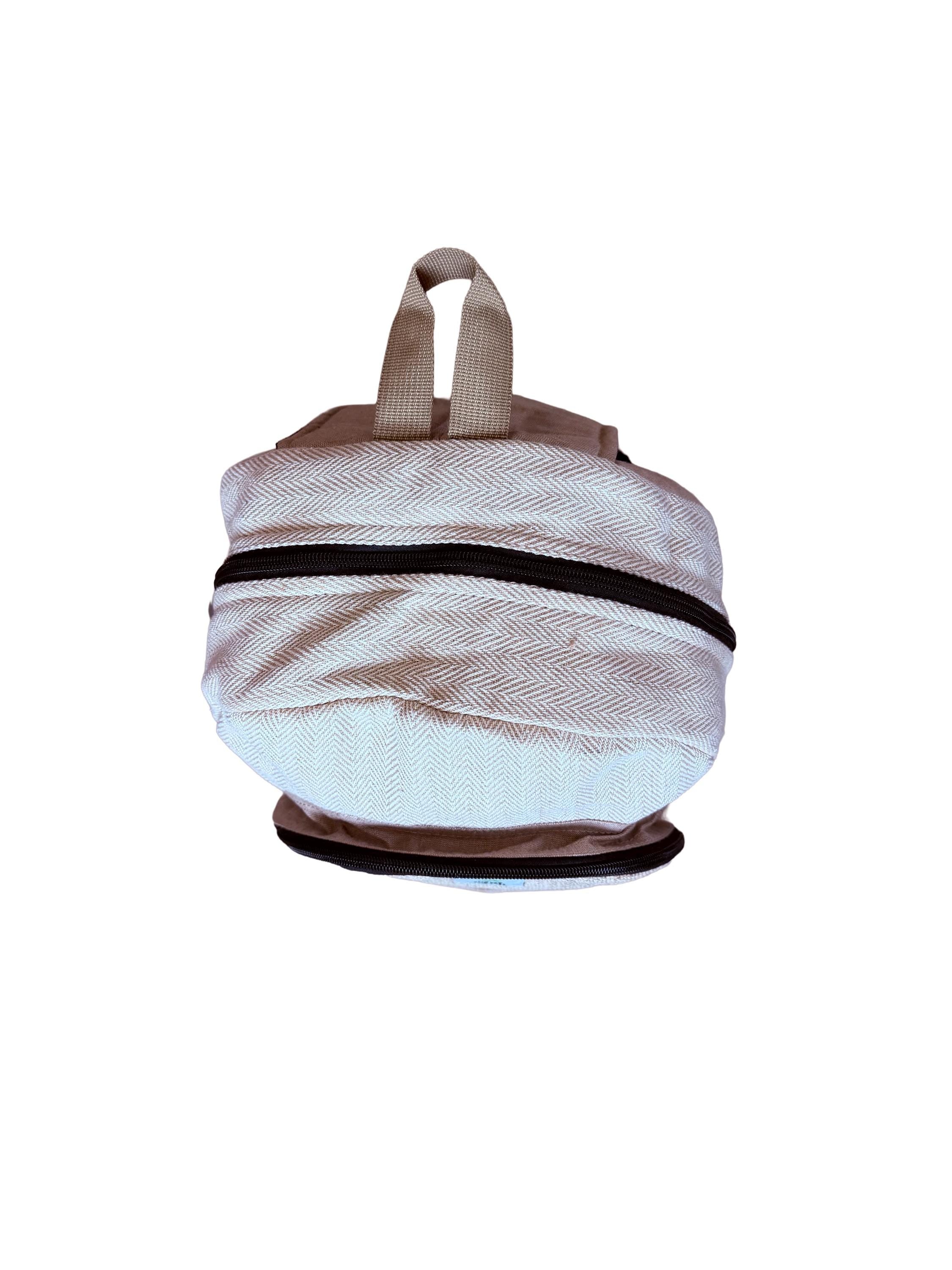 Hemp Backpack, Eco Friendly Handmade Rucksack, Sustainable Travel Bag, Unisex Everyday Pack
