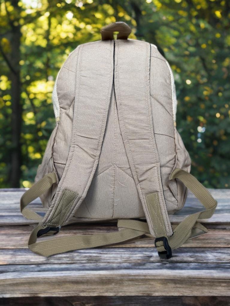 Hemp Backpack, Eco Friendly Handmade Rucksack, Sustainable Travel Bag, Unisex Everyday Pack