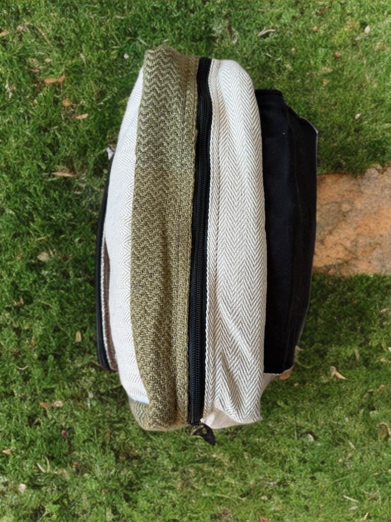 Hemp Backpack, Eco Friendly Handmade Rucksack, Sustainable Travel Bag, Unisex Everyday Pack