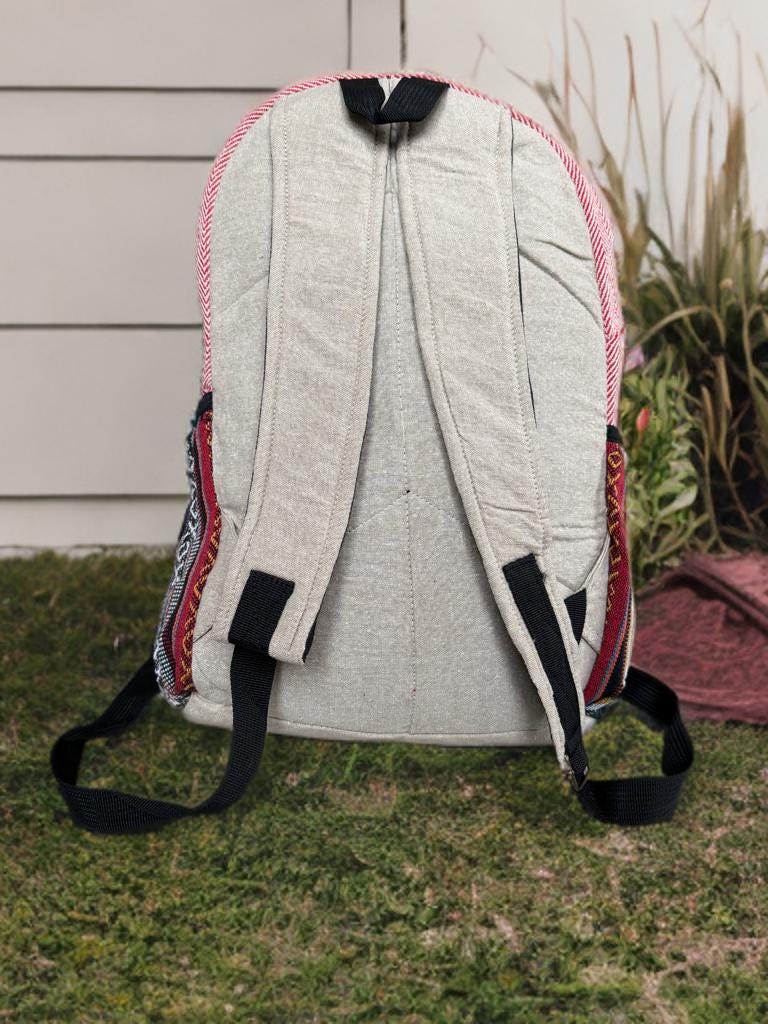 Hemp Backpack, Eco Friendly Handmade Rucksack, Sustainable Travel Bag, Unisex Everyday Pack