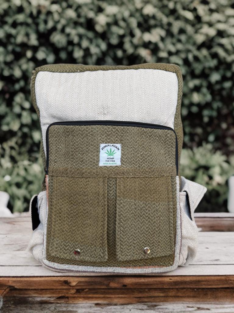 Hemp Backpack, Eco Friendly Handmade Rucksack, Sustainable Travel Bag, Unisex Everyday Pack